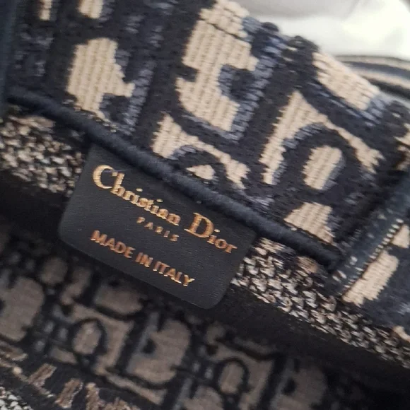 Dior Navy and Cream Mini Book Tote Bag - Picture 4 of 6